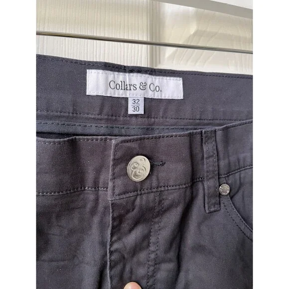 NEW Collars & Co CEO Chino Five Pocket Cotton Pants Navy Blue 32x30 Golf Work - Picture 4 of 11